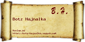 Botz Hajnalka névjegykártya